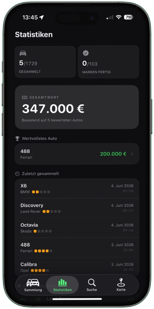 CarCollector – Statistiken